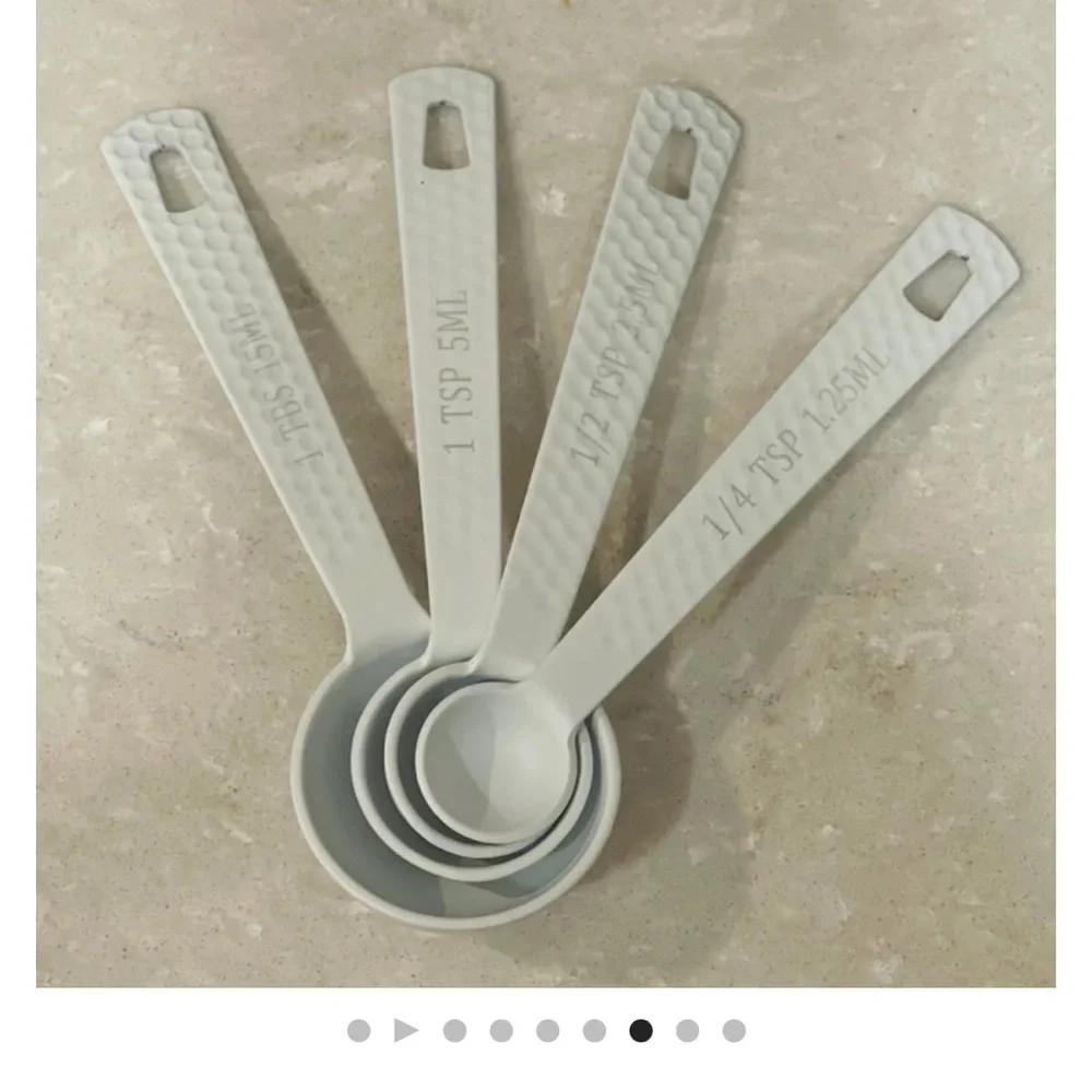 NEW Measuring spoons, white steel textured measuring spoons, kitchen utensils! - Picture 9 of 11